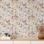 Papel de Parede Aquarela Flores e Borboletas