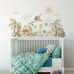 Adesivo de Parede Infantil Jardim dos Dinossauros Aquarela