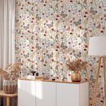 Papel de Parede Aquarela Flores e Borboletas