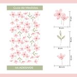 Kit Adesivo de Parede Infantil Aquarela Flores
