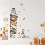 Adesivo de Parede Infantil De Canto Animais Aquarela