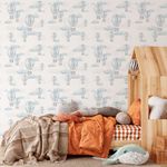 Papel de Parede Balões Aquarela Em Tons de Azul Claro