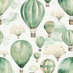 Papel de Parede Balões Aquarela Em Tons de Verde