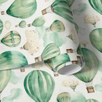 Papel de Parede Balões Aquarela Em Tons de Verde