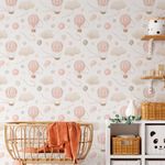 Papel de Parede Balões Aquarela Em Tons de Rosa Bebê