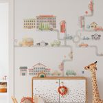 Kit Adesivos de Parede Aquarela Cidade em Movimento