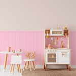 Papel de Parede Meia Parede Cercadinho Rosa Bebê