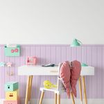 Papel de Parede Meia Parede Ripado Rosa