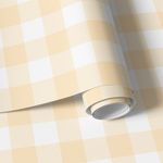  Papel de Parede Infantil Xadrez Amarelo Bebê