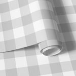  Papel de Parede Infantil Xadrez Cinza