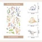 Kit Adesivo de Parede Infantil Dinossauros Aquarela