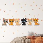 Adesivo de Parede Infantil: Gatinhos Coloridos