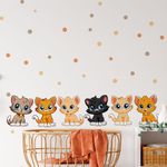 Adesivo de Parede Infantil: Gatinhos Coloridos