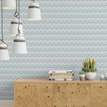 Papel de Parede Chevron Tons de Cinza e Verde
