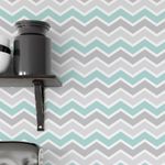 Papel de Parede Chevron Tons de Cinza e Verde