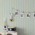 Papel de Parede Listras Azul, Verde e Amarelo