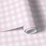 Papel de Parede Xadrez Rosa Bebê