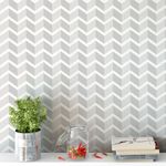 Papel de Parede Círculos Chevron Tons de Cinza