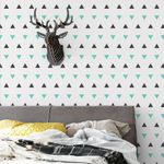 Papel de Parede Triângulos Azul e Chumbo