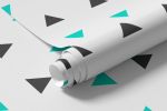 Papel de Parede Triângulos Azul e Chumbo