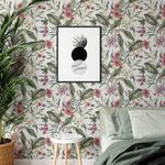 Papel de Parede Flores e Folhas Tropicais
