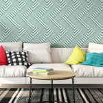 Papel de Parede Verde Turquesa Geométrico Abstrato