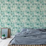 Papel de Parede Triângulos Verdes