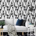 Papel de Parede Penas Pretas