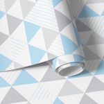 Papel de Parede Infantil de Triângulos (Tons de Azul)