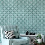 Papel de Parede Verde Turquesa de Arabesco 