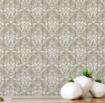 Papel de Parede Bege com Arabesco 