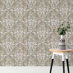 Papel de Parede Bege com Arabesco 