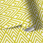 Papel de Parede Amarelo com Arabesco 