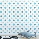 Papel de Parede Bolinhas (Tons de Azul)