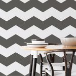 Papel de Parede Chevron Branco e Cinza