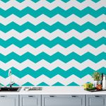 Papel de Parede Chevron Azul Turquesa 