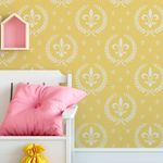 Papel de Parede Flor de Lis Amarela