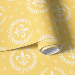 Papel de Parede Flor de Lis Amarela