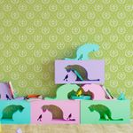 Papel de Parede Flor de Lis (Verde Limão)