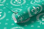 Papel de Parede Flor de Lis Azul Turquesa (Infantil)