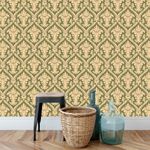 Papel de Parede Arabesco Damasco (Verde Escuro)
