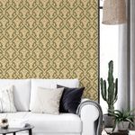 Papel de Parede Arabesco Damasco (Verde Escuro)