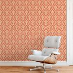 Papel de Parede Arabesco Damasco (Salmão)