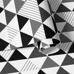 Papel de Parede Triângulos Abstratos (Preto e Branco)