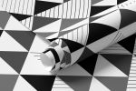 Papel de Parede Triângulos Abstratos (Preto e Branco)