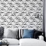 Papel de Parede Pincelado Chevron (Tons de Cinza)