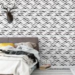 Papel de Parede Pincelado Chevron (Tons de Cinza)