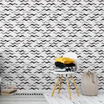 Papel de Parede Pincelado Chevron (Tons de Cinza)