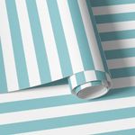 Papel de Parede Azul Turquesa com Listras 