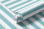 Papel de Parede Azul Turquesa com Listras 